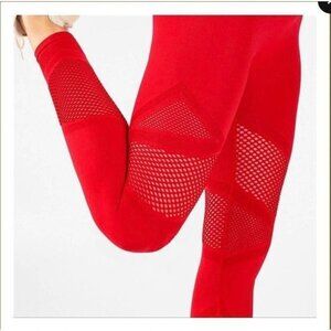 Fabletics Mosaic High-Waisted 7/8 Leggings Red Small